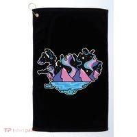 Northern Lights Island Map Golf Towel thumb 0