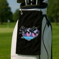 Northern Lights Island Map Golf Towel thumb 2