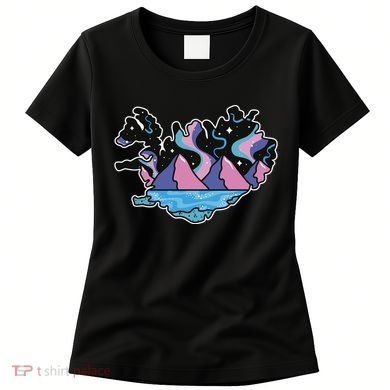 Northern Lights Island Map Women's T-Shirt
