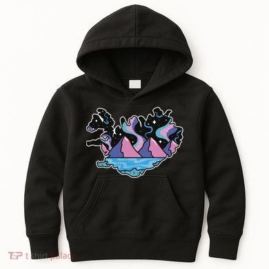 Northern Lights Island Map Kids Hoodie