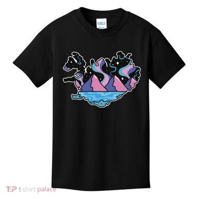 Northern Lights Island Map Kids T-Shirt