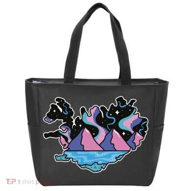Northern Lights Island Map Tote Bag