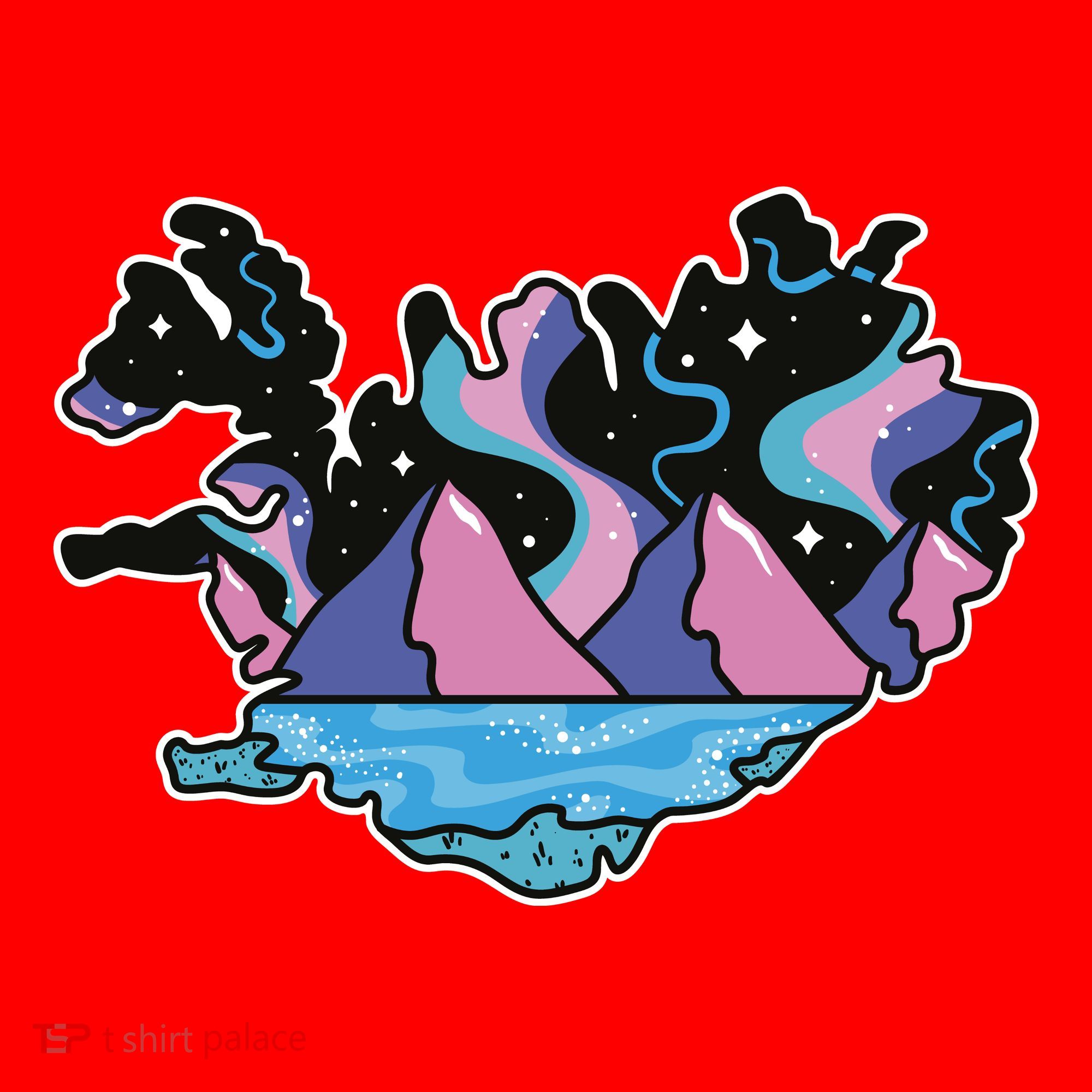 Northern Lights Island Map Santa Hat