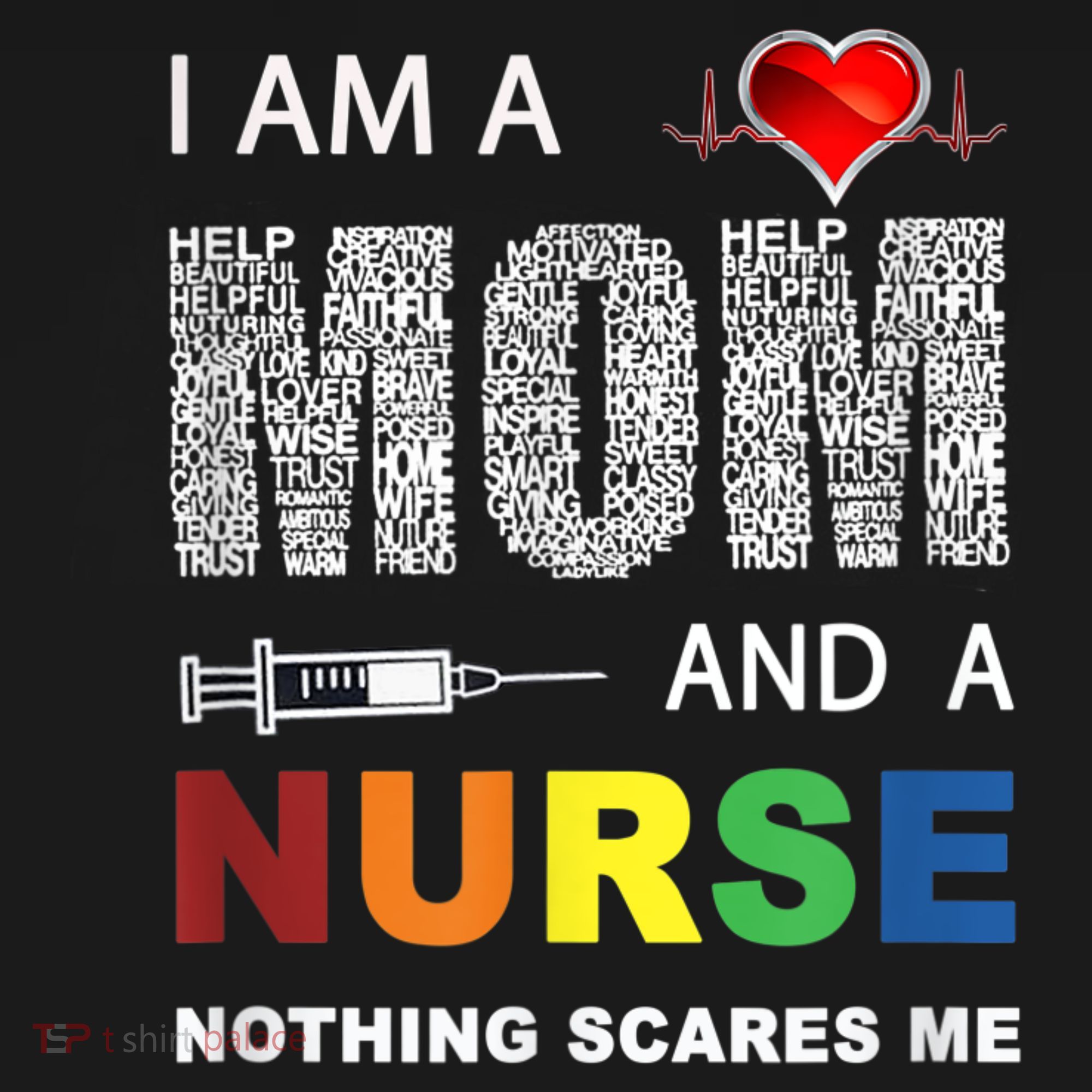 Nurse Lovers I Am A Mom And A Nurse Nothing Scares Me Hoodie