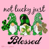 Not Lucky Just Blessed Gnomes Shamrock St Patrick Day Irish Coaster thumb 2