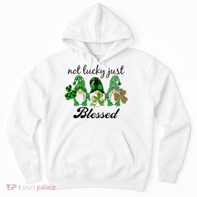 Not Lucky Just Blessed Gnomes Shamrock St Patrick Day Irish Hoodie