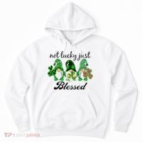 Not Lucky Just Blessed Gnomes Shamrock St Patrick Day Irish Hoodie thumb 0
