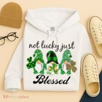 Not Lucky Just Blessed Gnomes Shamrock St Patrick Day Irish Hoodie thumb 4