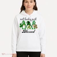 Not Lucky Just Blessed Gnomes Shamrock St Patrick Day Irish Hoodie thumb 5