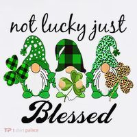 Not Lucky Just Blessed Gnomes Shamrock St Patrick Day Irish Sweatshirt thumb 3