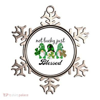 Not Lucky Just Blessed Gnomes Shamrock St Patrick Day Irish Ornament