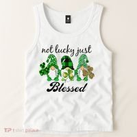 Not Lucky Just Blessed Gnomes Shamrock St Patrick Day Irish Tank Top thumb 2