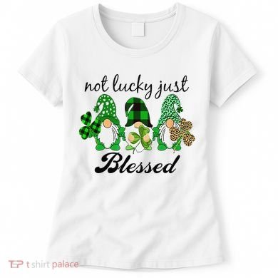 Not Lucky Just Blessed Gnomes Shamrock St Patrick Day Irish Women's T-Shirt