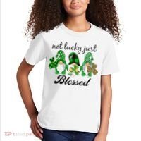 Not Lucky Just Blessed Gnomes Shamrock St Patrick Day Irish Kids T-Shirt thumb 2