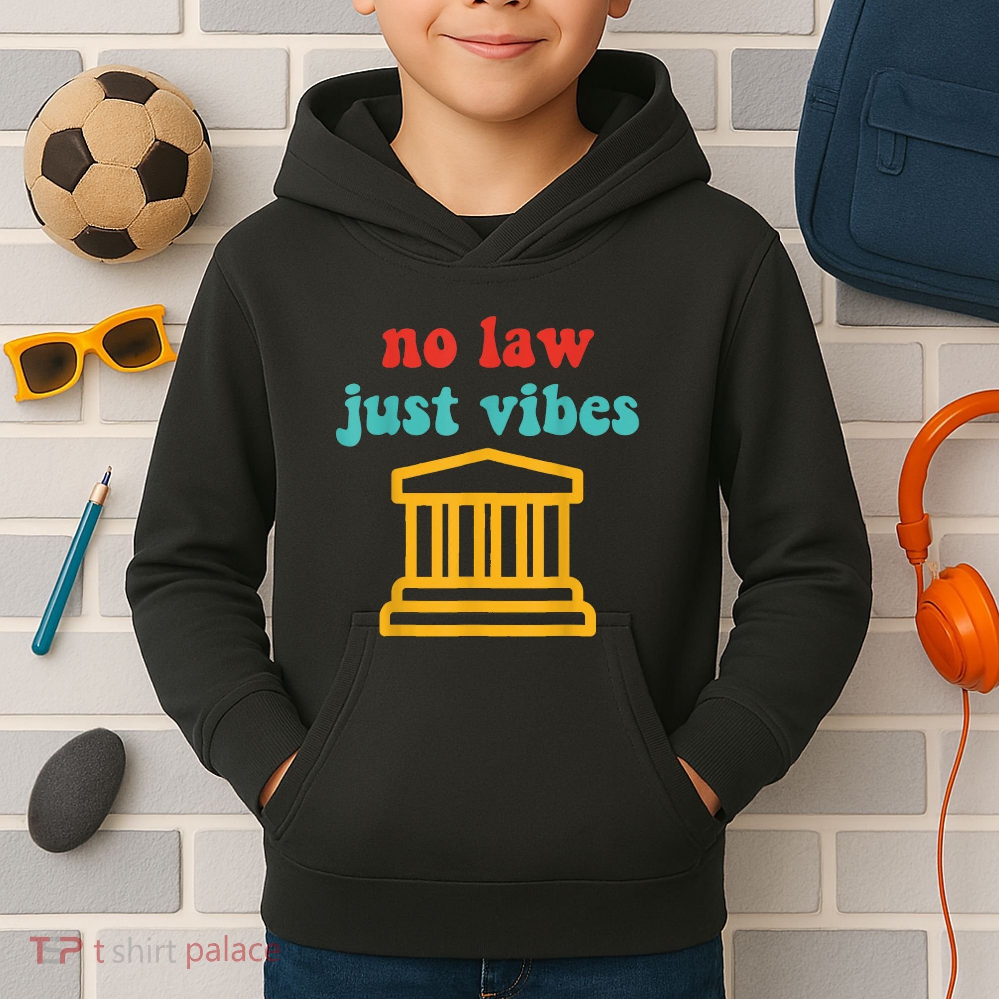 No Law Just Vibes Kids Hoodie
