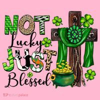 Not Lucky Just-Blessed Irish Christian Cross St Patricks Day Coaster thumb 2