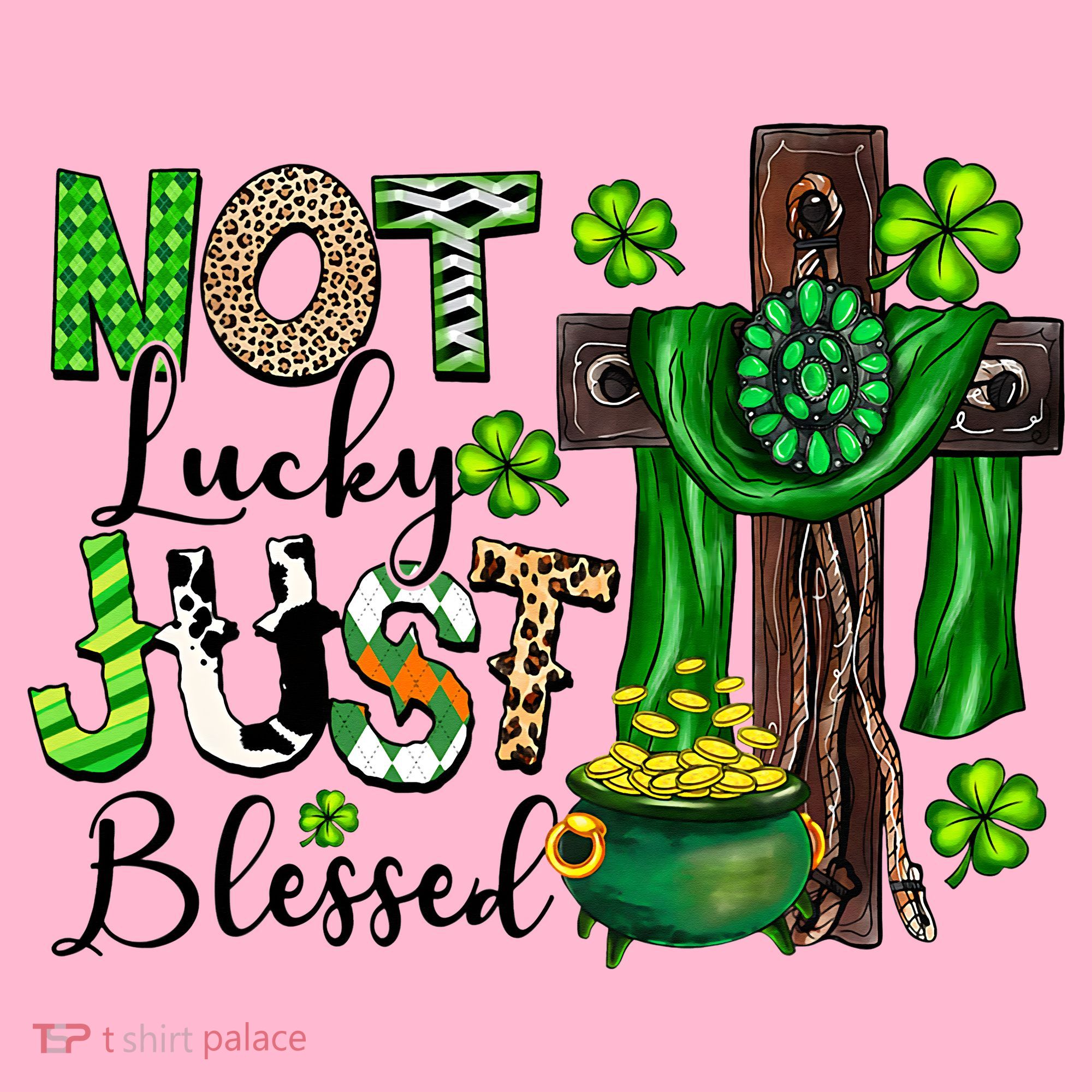 Not Lucky Just-Blessed Irish Christian Cross St Patricks Day Coaster