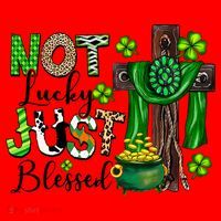 Not Lucky Just-Blessed Irish Christian Cross St Patricks Day Santa Hat thumb 1