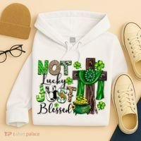 Not Lucky Just-Blessed Irish Christian Cross St Patricks Day Hoodie thumb 4