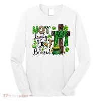 Not Lucky Just-Blessed Irish Christian Cross St Patricks Day Long Sleeve Shirt thumb 0