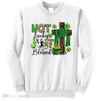 Not Lucky Just-Blessed Irish Christian Cross St Patricks Day Sweatshirt thumb 0