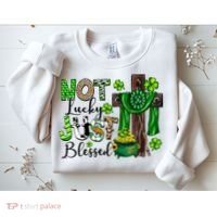Not Lucky Just-Blessed Irish Christian Cross St Patricks Day Sweatshirt thumb 2