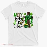 Not Lucky Just-Blessed Irish Christian Cross St Patricks Day T-Shirt thumb 0