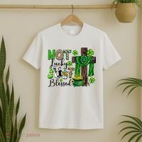 Not Lucky Just-Blessed Irish Christian Cross St Patricks Day T-Shirt thumb 2