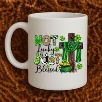 Not Lucky Just-Blessed Irish Christian Cross St Patricks Day Coffee Mug thumb 2