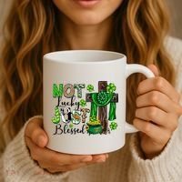Not Lucky Just-Blessed Irish Christian Cross St Patricks Day Coffee Mug thumb 3