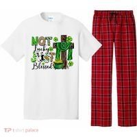 Not Lucky Just-Blessed Irish Christian Cross St Patricks Day Pajama Set thumb 0