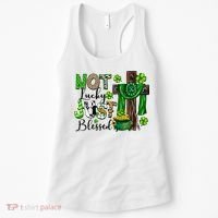 Not Lucky Just-Blessed Irish Christian Cross St Patricks Day Women's Tank Top thumb 0
