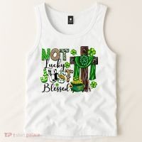 Not Lucky Just-Blessed Irish Christian Cross St Patricks Day Tank Top thumb 2