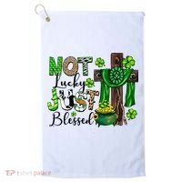 Not Lucky Just-Blessed Irish Christian Cross St Patricks Day Golf Towel thumb 0