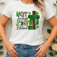 Not Lucky Just-Blessed Irish Christian Cross St Patricks Day Women's T-Shirt thumb 2