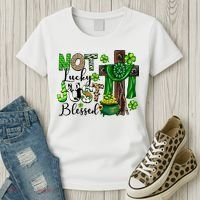 Not Lucky Just-Blessed Irish Christian Cross St Patricks Day Women's T-Shirt thumb 3