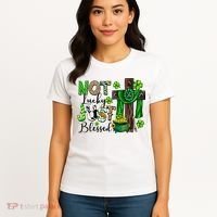 Not Lucky Just-Blessed Irish Christian Cross St Patricks Day Women's T-Shirt thumb 4