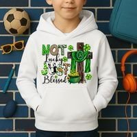 Not Lucky Just-Blessed Irish Christian Cross St Patricks Day Kids Hoodie thumb 2