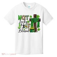 Not Lucky Just-Blessed Irish Christian Cross St Patricks Day Kids T-Shirt thumb 0
