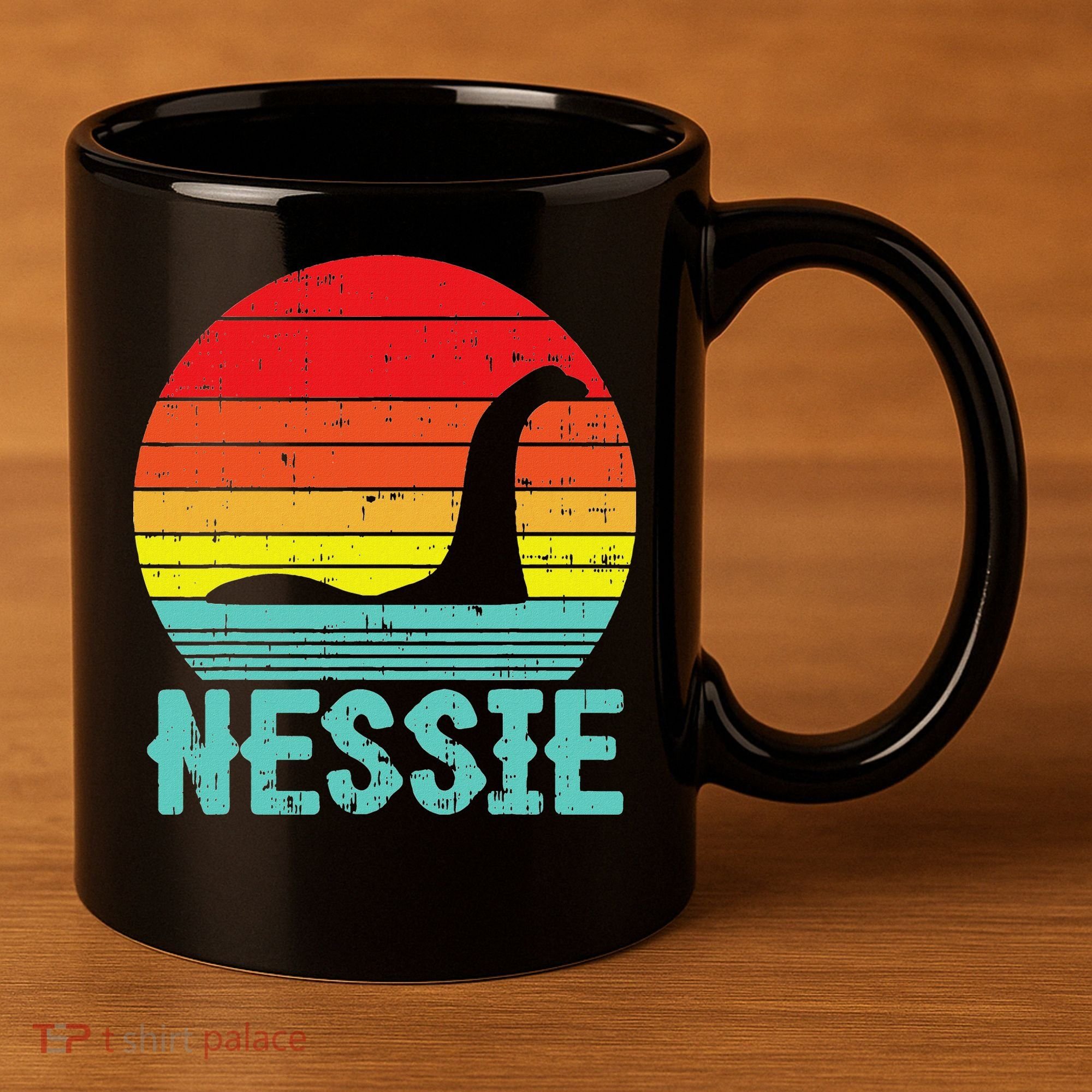 Nessie Loch Ness Monster Retro Nessy Animal Lover 11oz C Handle Ceramic Mug