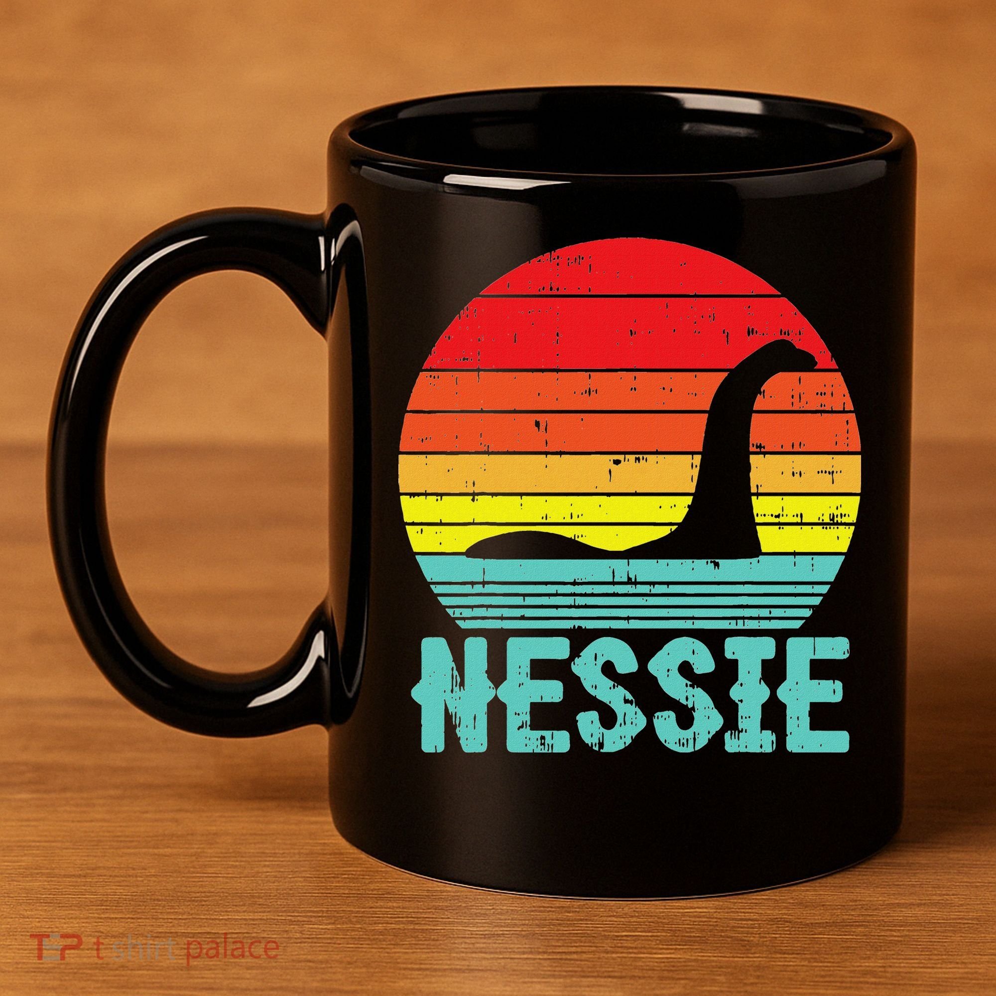 Nessie Loch Ness Monster Retro Nessy Animal Lover 11oz C Handle Ceramic Mug