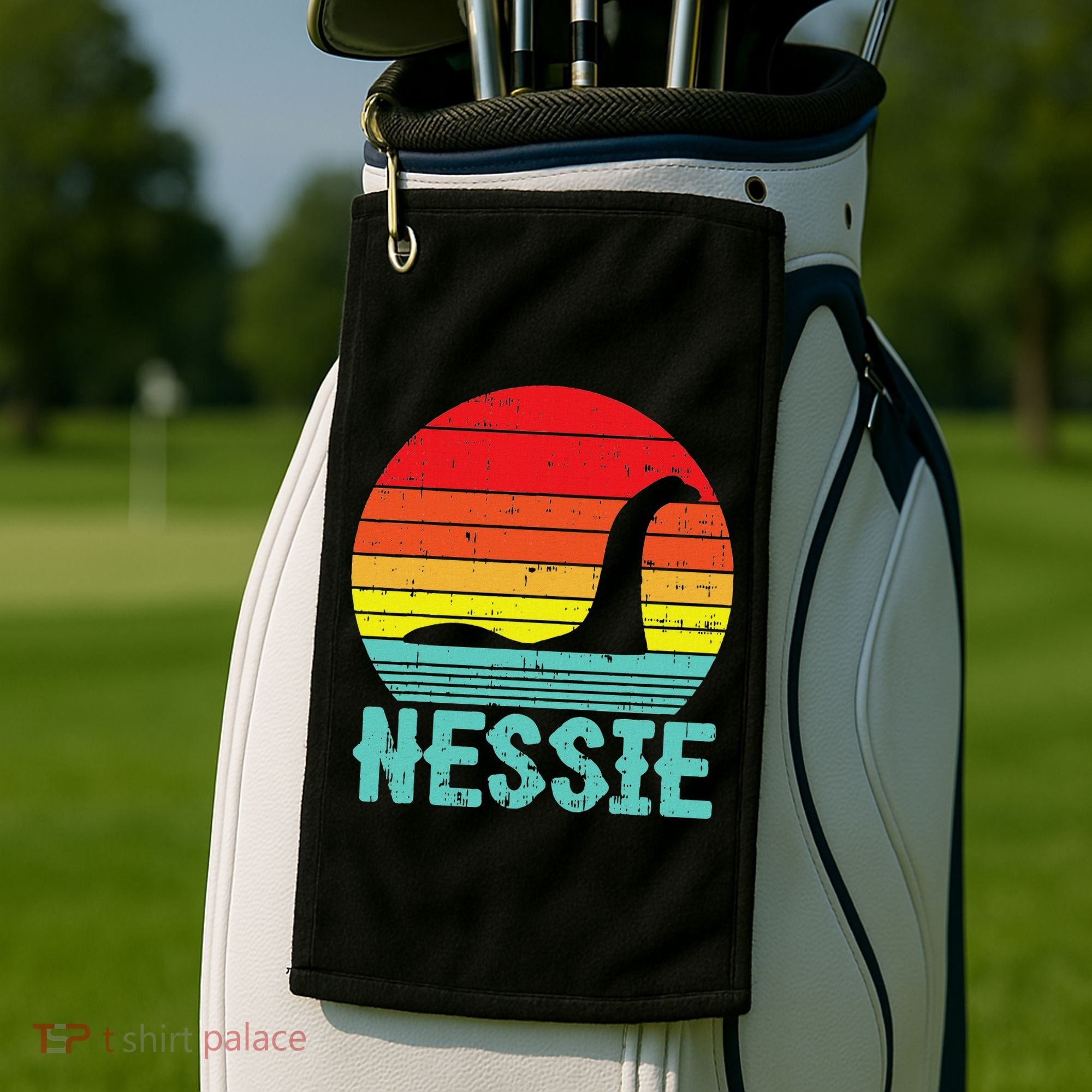 Nessie Loch Ness Monster Retro Nessy Animal Lover Golf Towel