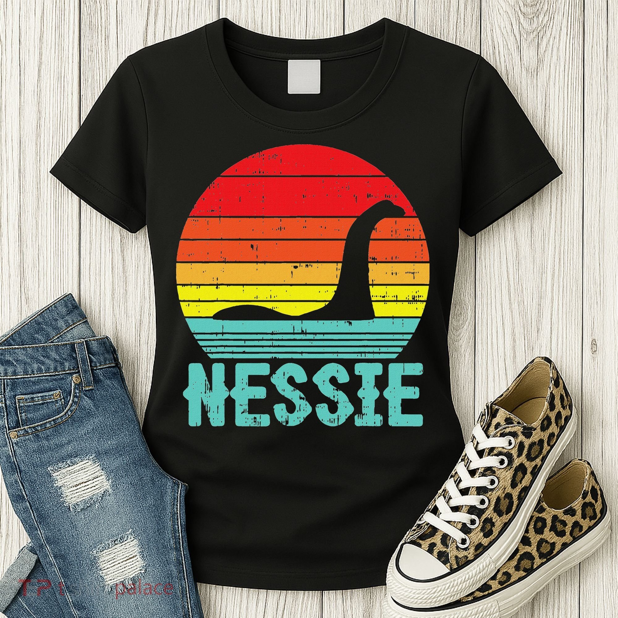 Nessie Loch Ness Monster Retro Nessy Animal Lover Women's T-Shirt