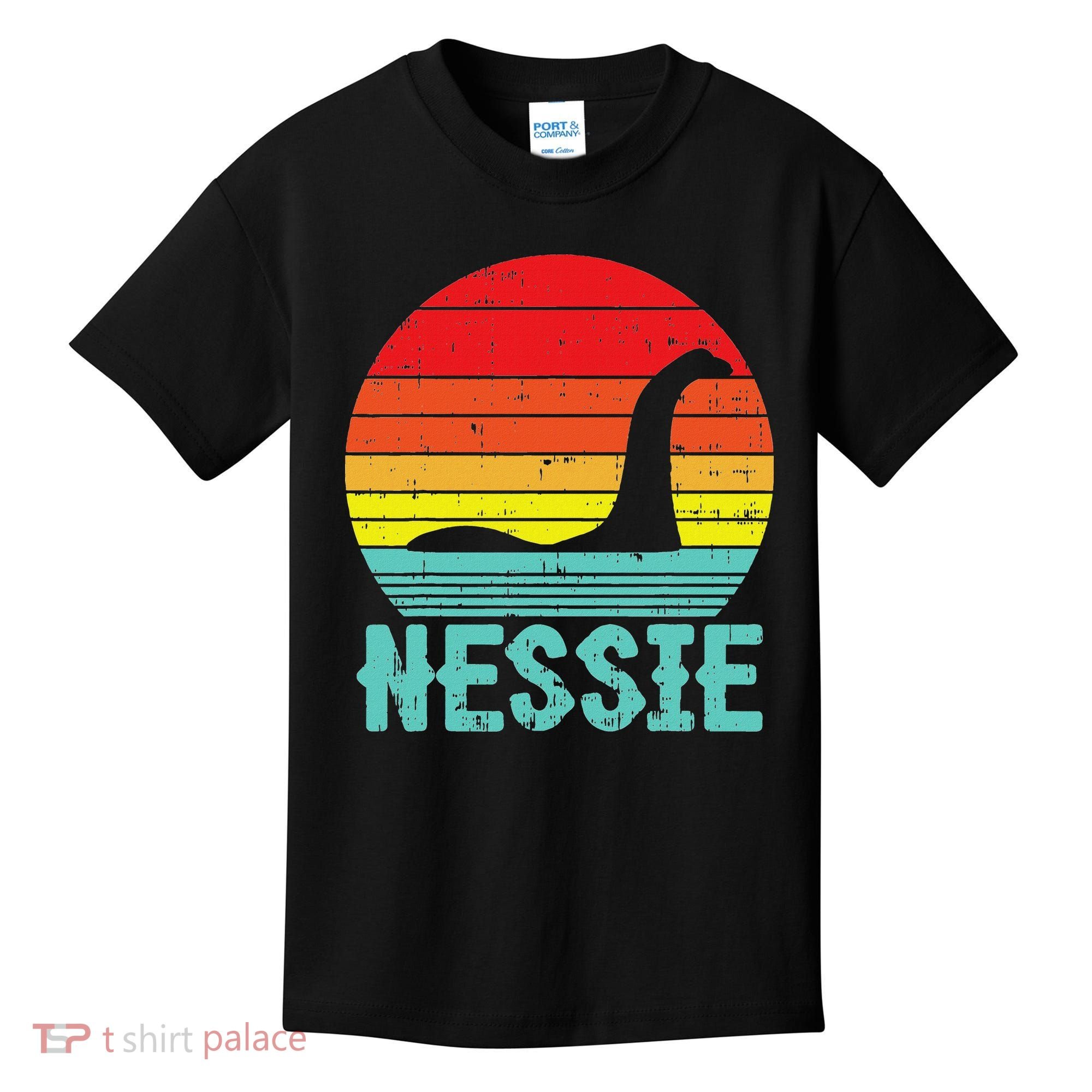 Nessie Loch Ness Monster Retro Nessy Animal Lover Kids T-Shirt