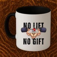 No Lift No Gift Funny Santa Gym Coffee Mug thumb 2