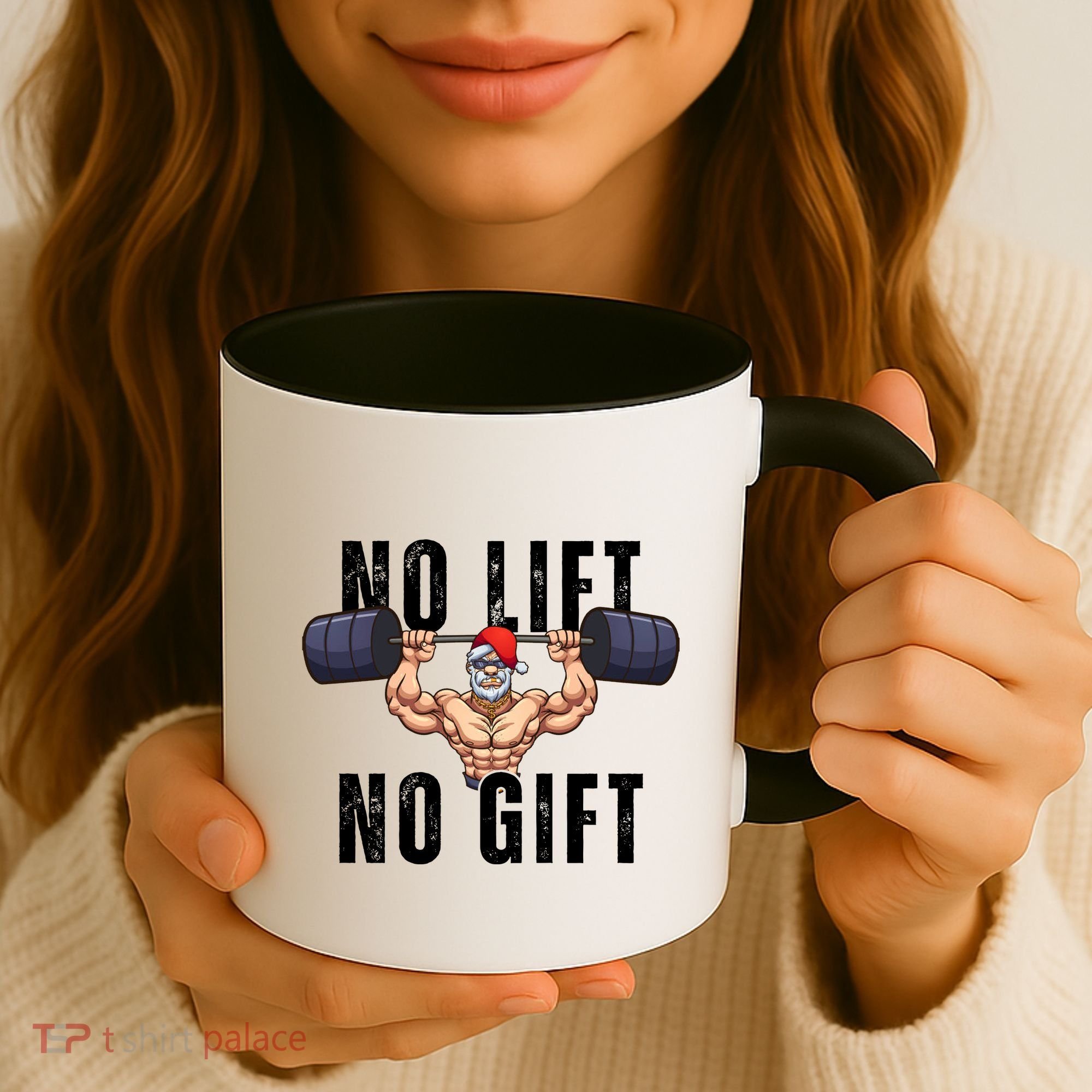 No Lift No Gift Funny Santa Gym Coffee Mug