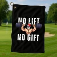 No Lift No Gift Funny Santa Gym Golf Towel thumb 1