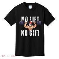 No Lift No Gift Funny Santa Gym Kids T-Shirt thumb 0