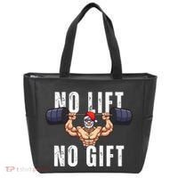 No Lift No Gift Funny Santa Gym Tote Bag thumb 0