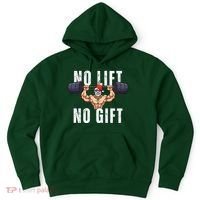 No Lift No Gift Funny Santa Gym Hoodie thumb 0